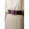 Ceinture large élastique boucle dorée violet - 2