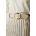 Ceinture large élastique boucle dorée ecru