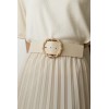 Ceinture large élastique boucle dorée ecru - 2