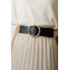 Ceinture large élastique boucle dorée noir - 2
