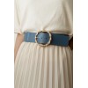 Ceinture large élastique boucle dorée bleu - 2