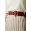 Ceinture large élastique boucle dorée rouge - 1