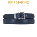 Ceinture en cuir de vachette fabrication francaise 6647 Marine