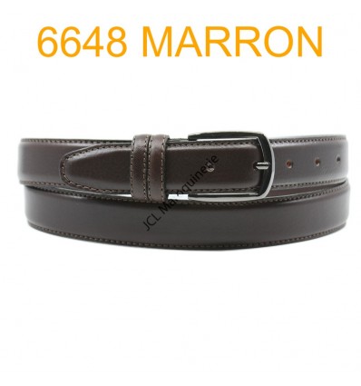 Ceinture en cuir de vachette fabrication francaise 6648 Marron