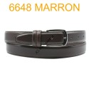 Ceinture en cuir de vachette fabrication francaise 6648 Marron