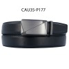 Ceinture automatique boucle crémaillère sans trous en croute de cuir de vachette 3.5 cm - 4