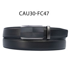 Ceinture automatique boucle crémaillère sans trous en croute de cuir de vachette 3 cm - 4