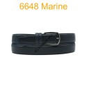 Ceinture en cuir de vachette fabrication francaise 6648 Marine