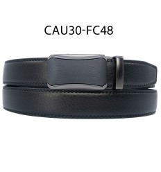 Ceinture automatique boucle crémaillère sans trous en croute de cuir de vachette 3 cm - 4