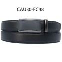 Ceinture automatique boucle crémaillère sans trous en croute de cuir de vachette 3 cm