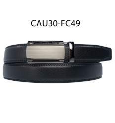 Ceinture automatique boucle crémaillère sans trous en croute de cuir de vachette 3 cm - 4