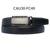Ceinture automatique boucle crémaillère sans trous en croute de cuir de vachette 3 cm - 4
