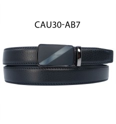 Ceinture automatique boucle crémaillère sans trous en croute de cuir de vachette 3 cm - 4