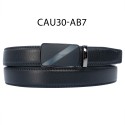 Ceinture automatique boucle crémaillère sans trous en croute de cuir de vachette 3 cm