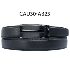 Ceinture automatique boucle crémaillère sans trous en croute de cuir de vachette 3 cm - 4
