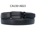 Ceinture automatique boucle crémaillère sans trous en croute de cuir de vachette 3 cm