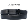 Ceinture automatique boucle crémaillère sans trous en croute de cuir de vachette 3 cm - 4