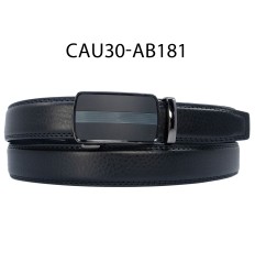 Ceinture automatique boucle crémaillère sans trous en croute de cuir de vachette 3 cm - 4
