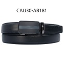 Ceinture automatique boucle crémaillère sans trous en croute de cuir de vachette 3 cm