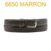 Ceinture en cuir de vachette fabrication francaise 6650 Marron