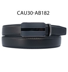 Ceinture automatique boucle crémaillère sans trous en croute de cuir de vachette 3 cm - 4