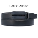 Ceinture automatique boucle crémaillère sans trous en croute de cuir de vachette 3 cm