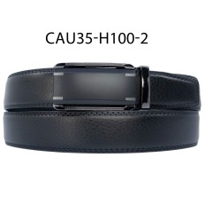 Ceinture automatique boucle crémaillère sans trous en croute de cuir de vachette 3.5 cm - 4