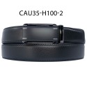 Ceinture automatique boucle crémaillère sans trous en croute de cuir de vachette 3.5 cm