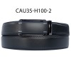 Ceinture automatique boucle crémaillère sans trous en croute de cuir de vachette 3.5 cm - 4