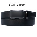 Ceinture automatique boucle crémaillère sans trous en croute de cuir de vachette 3.5 cm