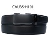 Ceinture automatique boucle crémaillère sans trous en croute de cuir de vachette 3.5 cm - 4