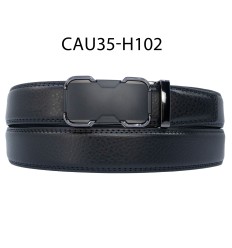 Ceinture automatique boucle crémaillère sans trous en croute de cuir de vachette 3.5 cm - 4