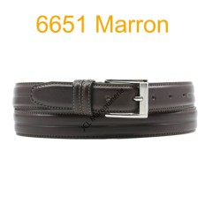 Ceinture en cuir de vachette fabrication francaise 6651 Marron