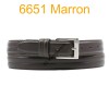 Ceinture en cuir de vachette fabrication francaise 6651 Marron