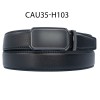Ceinture automatique boucle crémaillère sans trous en croute de cuir de vachette 3.5 cm - 4