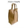 Petit sac cabas en cuir de vachette avec pochette attaché Fabriqué en Italie - 12