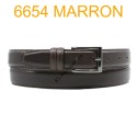 Ceinture en cuir de vachette fabrication francaise 6654 Marron