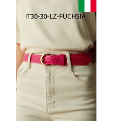 Ceinture femme en cuir impression lézard Fabriqué en Italie - 1