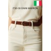Ceinture femme en cuir daim avec boucle dorée Fabriqué en Italie - 1