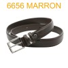 Ceinture en cuir de vachette fabrication francaise 6656 Marron