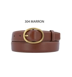 Ceinture femme en croûte de cuir de vachette avec boucle ovale - 4