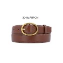 Ceinture femme en croûte de cuir de vachette avec boucle ovale