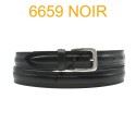 Ceinture en cuir de vachette fabrication francaise 6659 noir