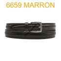 Ceinture en cuir de vachette fabrication francaise 6659 Marron