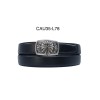 Ceinture automatique boucle crémaillère sans trous en croute de cuir de vachette 3.5 cm - 4