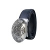 Ceinture automatique boucle crémaillère sans trous en croute de cuir de vachette 3.5 cm - 5