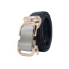 Ceinture automatique boucle crémaillère sans trous en croute de cuir de vachette 3.5 cm - 5