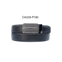 Ceinture automatique boucle crémaillère sans trous en croute de cuir de vachette 3.5 cm