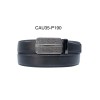 Ceinture automatique boucle crémaillère sans trous en croute de cuir de vachette 3.5 cm - 4