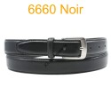 Ceinture en cuir de vachette fabrication francaise 6660 noir